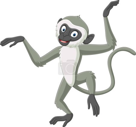 Photo for Vector illustration of Cute langur monkey cartoon dancing - Royalty Free Image