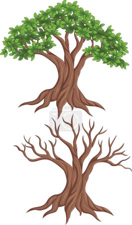 Photo for Vector illustration of a living tree and dead tree - Royalty Free Image