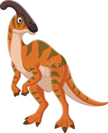 Photo for Vector illustration of Cartoon parasaurolophus on white background - Royalty Free Image