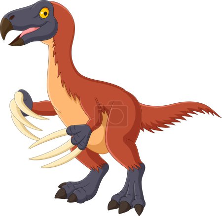 Photo for Vector illustration of Cartoon therizinosaurus on white background - Royalty Free Image