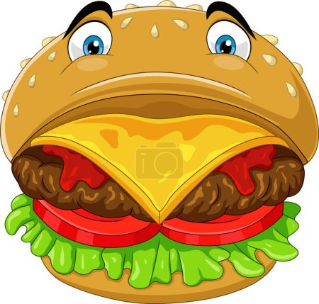 Photo for Vector illustration of Cartoon burger on white background - Royalty Free Image