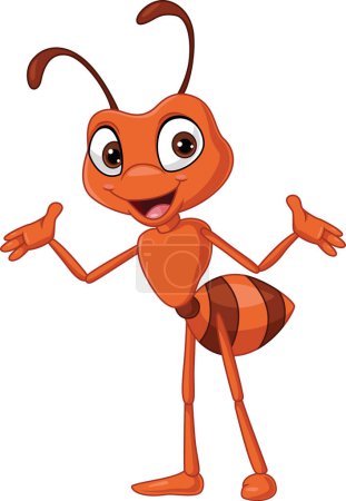 Photo for Vector illustration of Cartoon cute ant on white background - Royalty Free Image