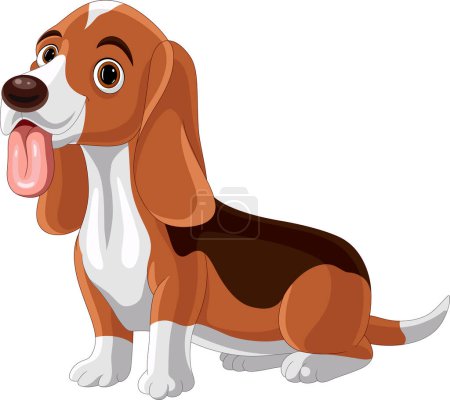 Photo for Vector illustration of Cartoon dog basset hound showing tongue - Royalty Free Image