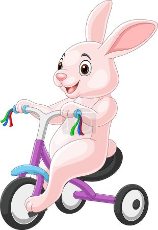 Photo for Illustration of Cute rabbit cartoon riding bicycle - Royalty Free Image