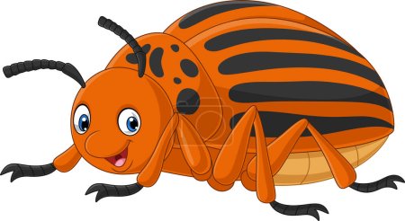 Vektor-Illustration des Cartoon-Kolorado-Käfers auf weißem Hintergrund