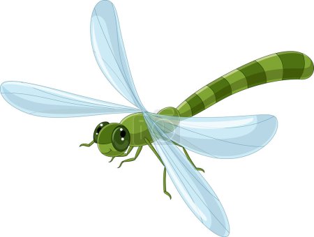 Photo for Vector illustration of Cartoon funny dragonfly on white background - Royalty Free Image