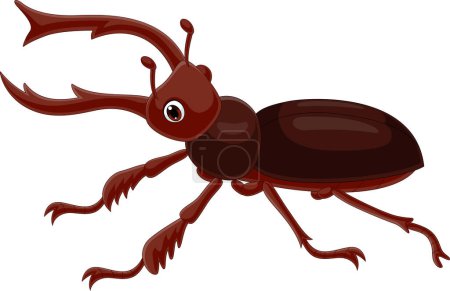 Photo for Vector illustration of Cartoon stag beetle on white background - Royalty Free Image