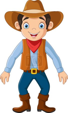 Photo for Vector illustration of Cartoon cowboy on white background - Royalty Free Image