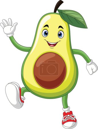 Photo for Vector illustration of Cute avocado cartoon waving hand - Royalty Free Image