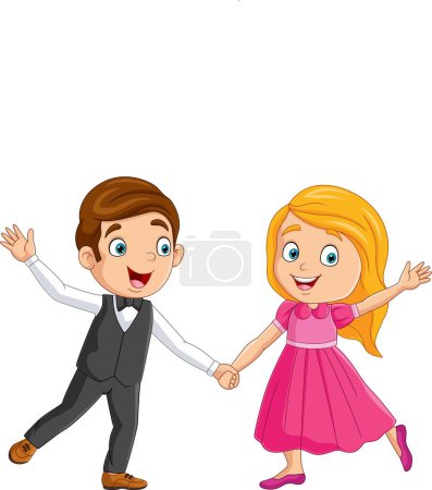 Photo for Vector illustration of Cartoon little boy and girl dancing - Royalty Free Image