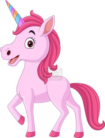 Photo for Vector illustration of Cute little unicorn cartoon on white background - Royalty Free Image