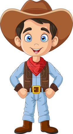 Photo for Vector illustration of Cartoon happy cowboy on white background - Royalty Free Image