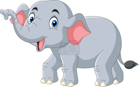 Photo for Vector illustration of Cartoon elephant isolated on white background - Royalty Free Image