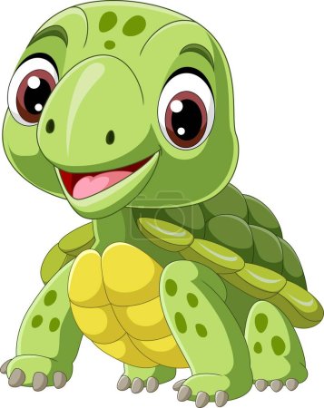 Photo for Vector illustration of Cartoon little turtle on white background - Royalty Free Image