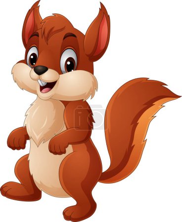Photo for Vector illustration of Cartoon happy squirrel on white background - Royalty Free Image