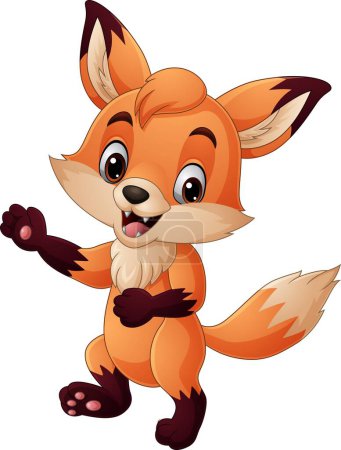 Photo for Vector illustration of Cartoon cute fox on white background - Royalty Free Image