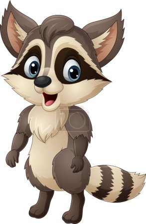 Photo for Vector illustration of Cartoon happy raccoon on white background - Royalty Free Image
