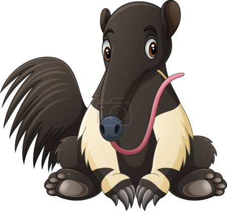 Vector illustration of Cartoon anteater on white background