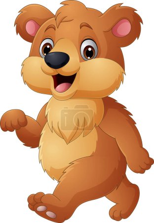 Photo for Vector illustration of Cartoon funny bear walking on white background - Royalty Free Image
