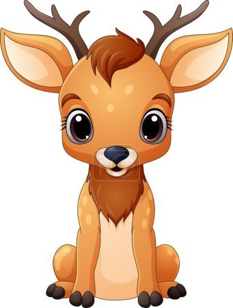 Photo for Vector illustration of Cartoon funny deer on white background - Royalty Free Image