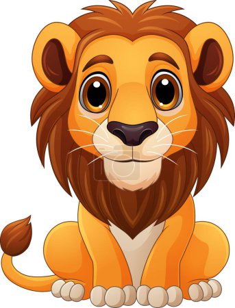 Photo for Vector illustration of Cartoon lion sitting on white background - Royalty Free Image