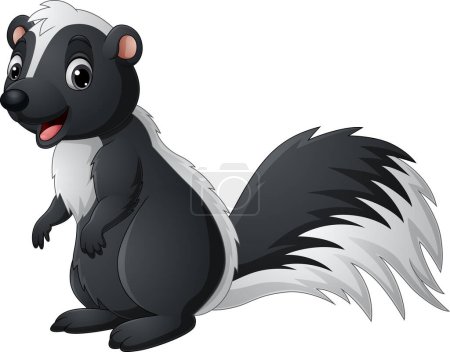 Photo for Vector illustration of Cartoon happy skunk on white background - Royalty Free Image