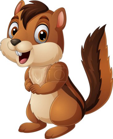 Photo for Vector illustration of Cartoon happy chipmunk on white background - Royalty Free Image