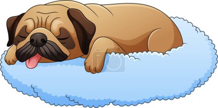 Photo for Vector illustration of Cute pug dog cartoon sleeping on the pillow - Royalty Free Image