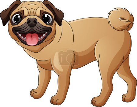 Photo for Vector illustration of Cute pug dog cartoon isolated on white background - Royalty Free Image