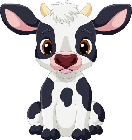 Photo for Vector illustration of Cute little cow cartoon on white background - Royalty Free Image
