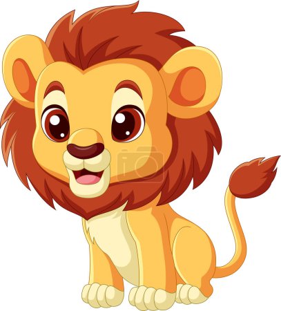 Photo for Vector illustration of Cute little lion cartoon on white background - Royalty Free Image