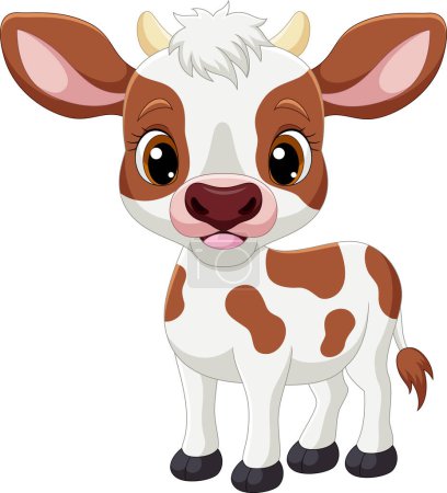 Photo for Vector illustration of Cute little cow cartoon on white background - Royalty Free Image