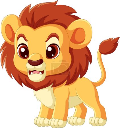 Photo for Vector illustration of Cute little lion cartoon on white background - Royalty Free Image