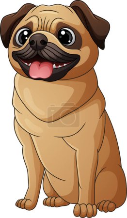 Photo for Vector illustration of Cute pug dog cartoon isolated on white background - Royalty Free Image