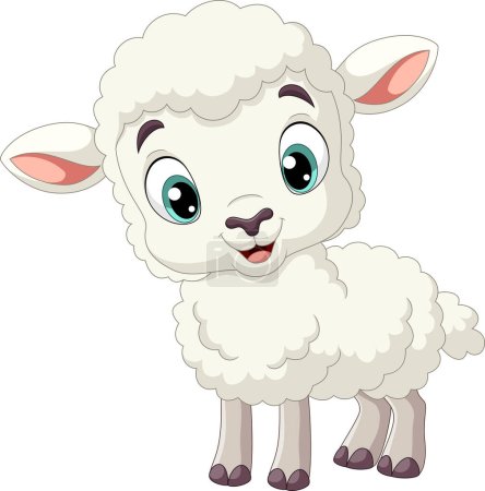 Photo for Vector illustration of Cartoon funny baby lamb on white background - Royalty Free Image