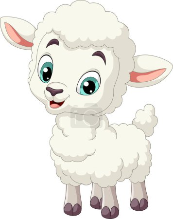 Photo for Vector illustration of Cartoon funny baby lamb on white background - Royalty Free Image