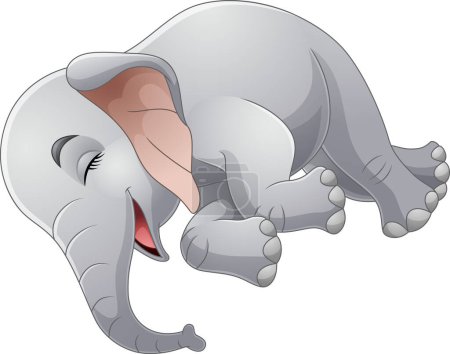 Photo for Vector illustration of Cartoon elephant sleeping on white background - Royalty Free Image