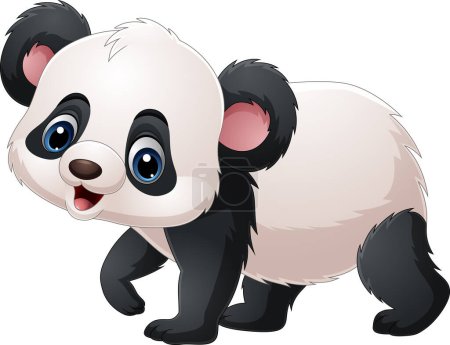 Photo for Vector illustration of Cartoon cute little panda on white background - Royalty Free Image