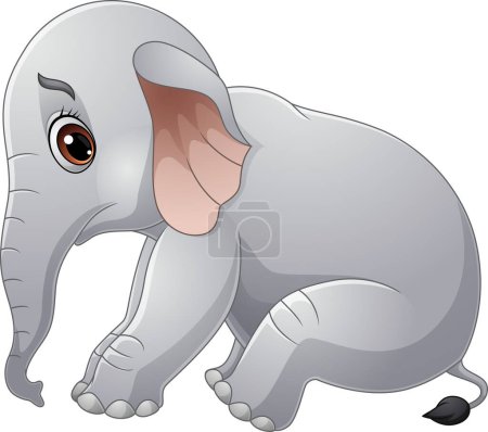 Photo for Vector illustration of Cartoon sad elephant on white background - Royalty Free Image