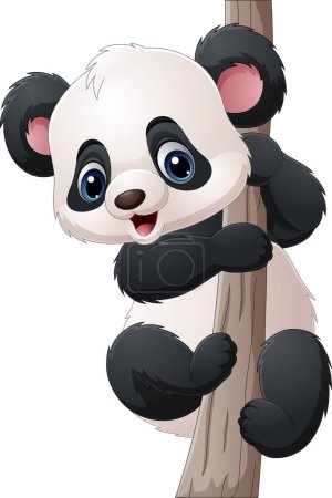 Photo for Vector illustration of Cartoon little panda on tree branch - Royalty Free Image