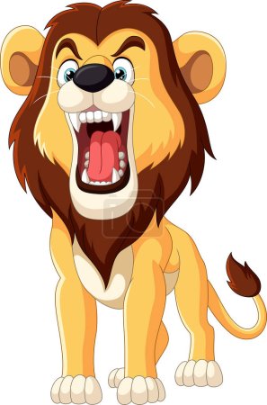 Photo for Vector illustration of Cartoon lion roaring on white background - Royalty Free Image