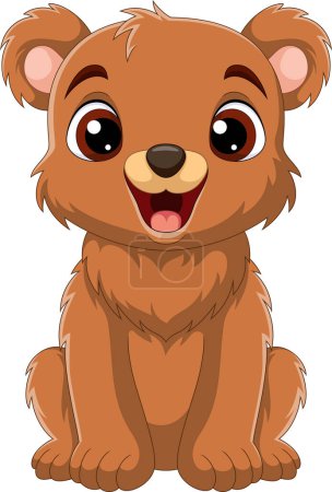 Photo for Vector illustration of Cartoon funny bear sitting on white background - Royalty Free Image