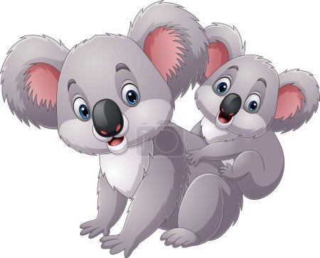 Photo for Vector illustration of Cute mother koala with her baby - Royalty Free Image