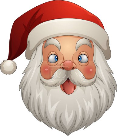 Photo for Vector illustration of Cartoon santa claus head with tongue out and crazy eyes - Royalty Free Image
