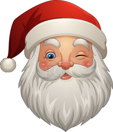 Photo for Vector illustration of Cartoon santa claus head winking - Royalty Free Image