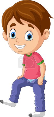 Photo for Vector illustration of Cartoon little boy dressing up pants - Royalty Free Image