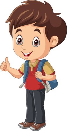 Photo for Vector illustration of Cartoon little boy giving thumb up - Royalty Free Image
