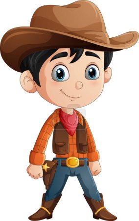Photo for Vector illustration of Cute young cowboy on white background - Royalty Free Image