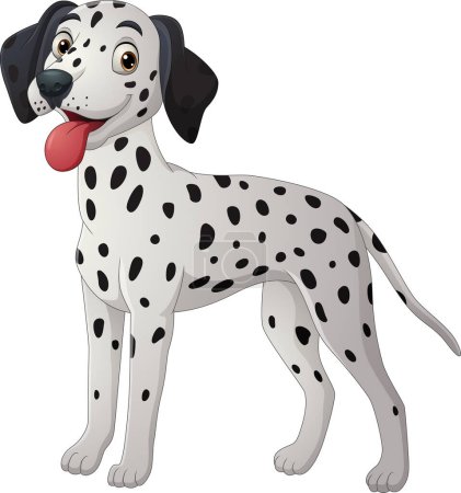 Ilustración vectorial de dibujos animados feliz raza de perro dálmata