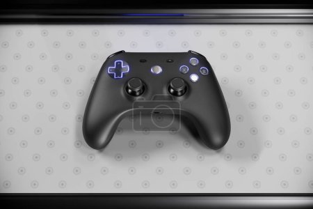 Photo for A production line or factory conveyor belt with a one brand new wireless game controller. These controllers are perfect for enjoying your favorite games from the comfort of your couch. - Royalty Free Image